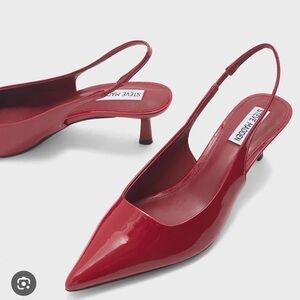 Steve Madden Glossy Red Slingback Heels